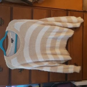 Wild Fable cropped striped fuzzy sweater